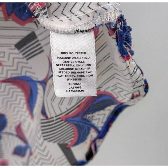 Halogen Floral Ruffled Chiffon Blouse Sz M Bohemian‎ Office Career Preppy - Picture 7 of 9